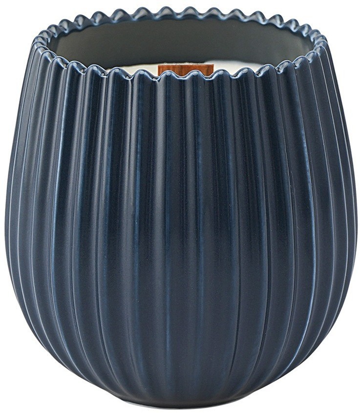 Свеча ароматическая с деревянным фитилём sandalwood, bergamot & citrus из коллекции edge, синий, 60 ч (75697)