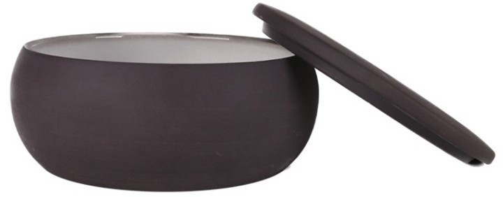 Чаша с крышкой E735-B-06214(bowl with Lid)/11.5, керамика, black/white, ROOMERS TABLEWARE