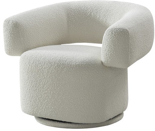 Кресло поворотное Lugano букле белое 90*76*68см (TT-00013199)