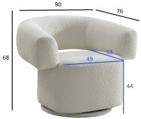 Кресло поворотное Lugano букле белое 90*76*68см (TT-00013199)