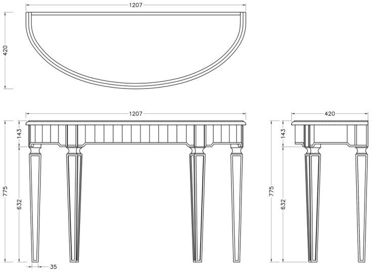 Консоль зеркальная  120*42*78см (TT-00003638)