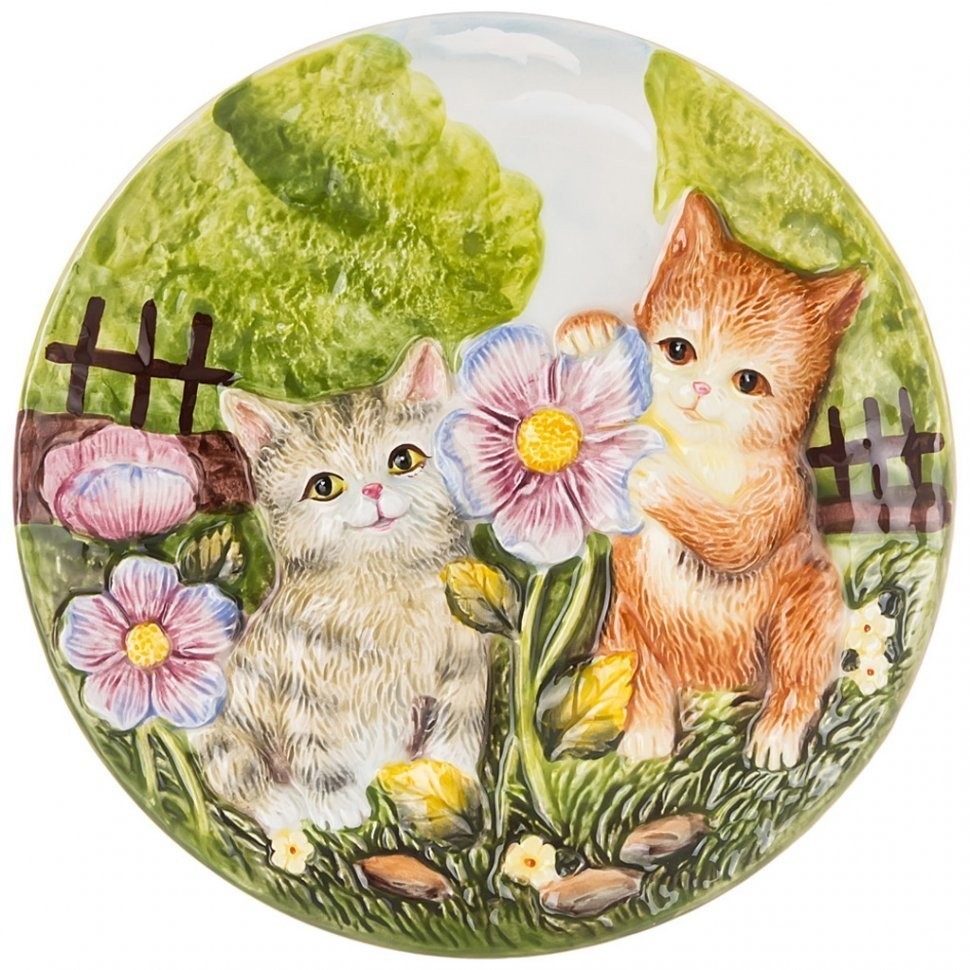 Тарелка декоративная lefard "котята и цветы" 20,5*3 см (59-709)