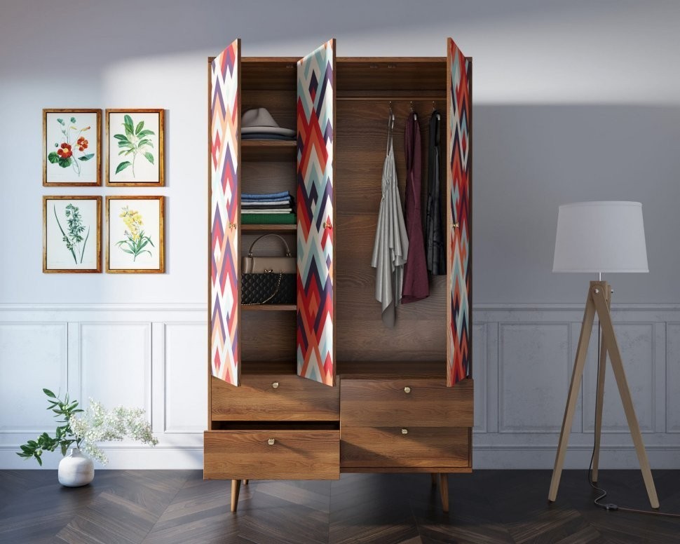 Шкаф трехстворчатый Berber принт 2 арт BB02/Print_02-ET