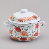 Кастрюля agness эмалированная с эмал.крышкой серия "маки", 3.6 л, 22*13 см (934-743)