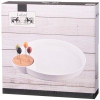 Менажница lefard &quot;native&quot; 2 секции 32*28*3,5 см, 4 вилочки (474-211)