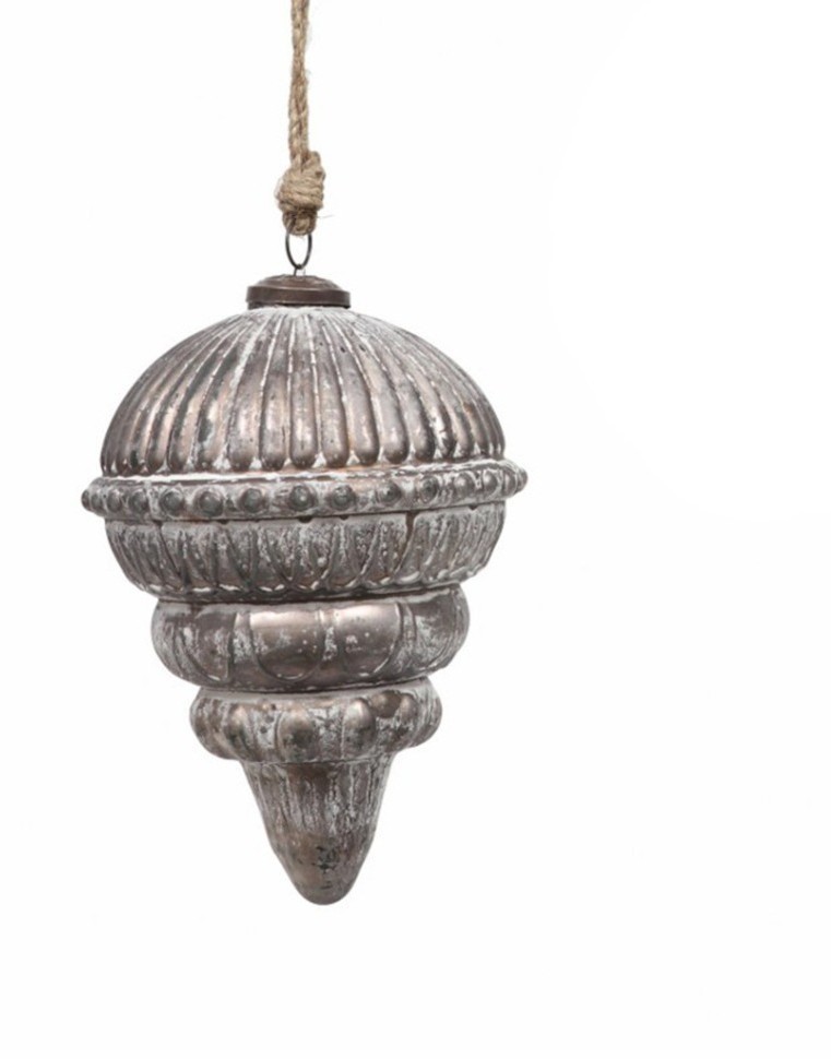 Новогодняя игрушка BI-003B, стекло, Rustic grey, ROOMERS FURNITURE