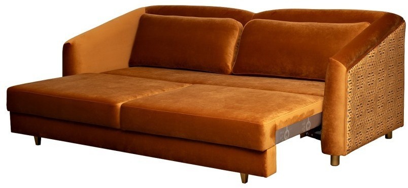 Диван Trevi 230М(К) трехм раскл с кантом оранж Pad31+Lattice ORANG 232*103*88см (TT-00016501)