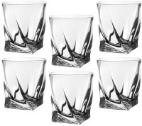 Набор стаканов для виски из 6 шт.&quot;квадро&quot; 340 мл. высота=10 см. Crystal Bohemia (669-019)