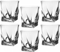 Набор стаканов для виски из 6 шт.&quot;квадро&quot; 340 мл. высота=10 см. Crystal Bohemia (669-019)