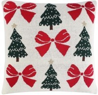 Подушка вязаная с новогодним рисунком christmas bows из коллекции new year essential, 45x45 см (79346)