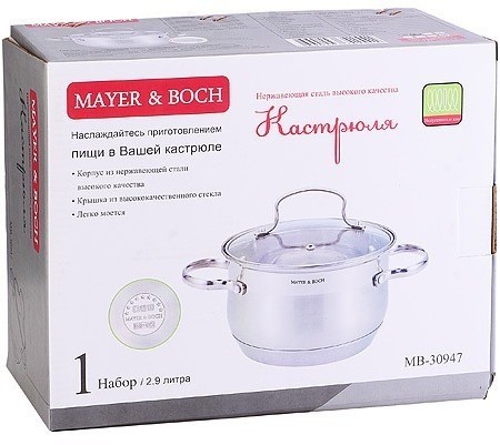 Кастрюля с крышкой 2,9 л MAYER BOCH (30947)