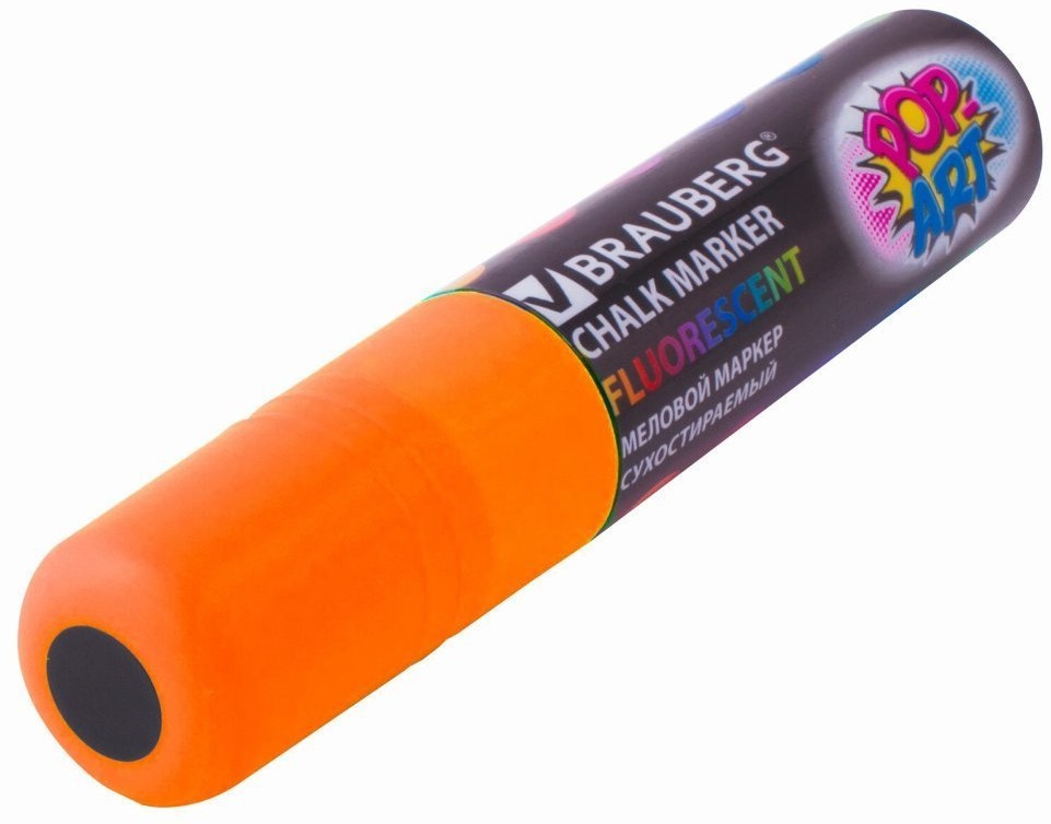 Маркер меловой Brauberg Pop-Art 15 мм оранжевый 151541 (3) (65705)