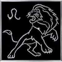 Картина Лев 25х25 см с кристаллами Swarovski (1121)