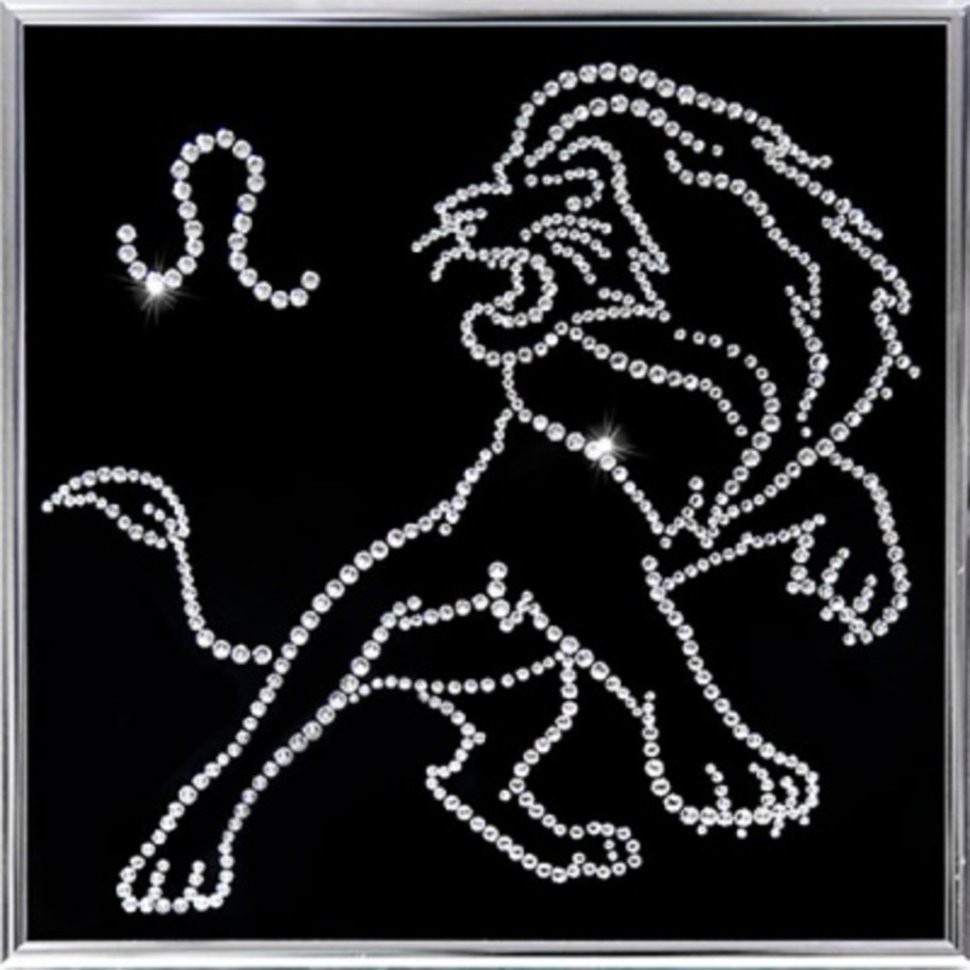 Картина Лев 25х25 см с кристаллами Swarovski (1121)