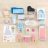 Деревянный кукольный домик "Волшебные мечты", с мебелью 16 предметов в наборе, свет, звук, для кукол 30 см (65981_KE)