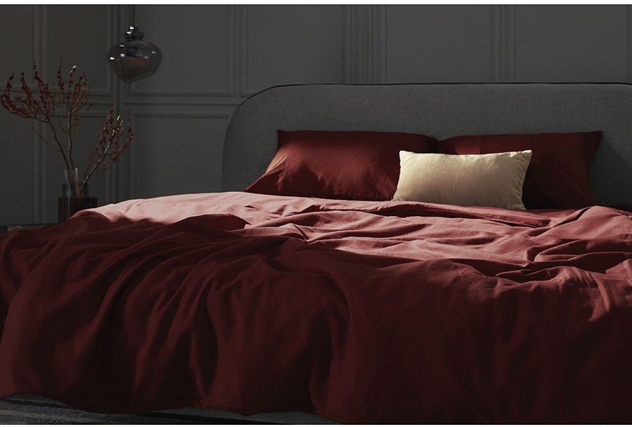 Набор наволочек изо льна и хлопка цвета копченой паприки из коллекции essential, 70х70 см (77149)