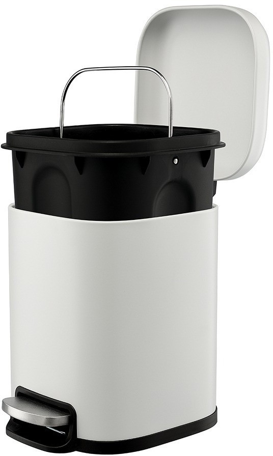 Ведро мусорное с педалью, светло-серое, 6 л (78738)