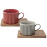 Набор из 2-х чашек для чая Время отдыха, красная и серая, 0,25 л - EL-R1641/TBR1 Easy Life
