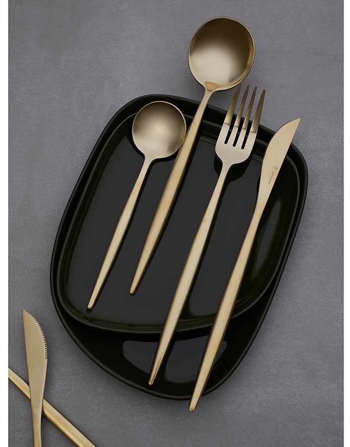 Набор столовых приборов globe, золотистые матовые, 16 пред. (77770)