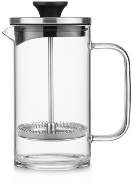 Френч-пресс F-125, 8.2, Боросиликатное стекло, металл, clear/black, SAMADOYO