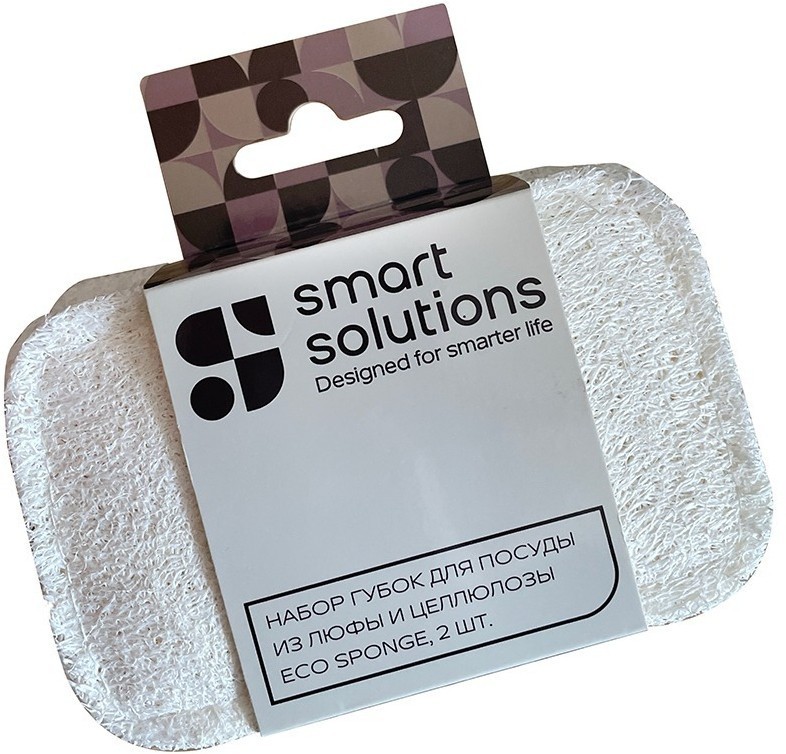 Набор губок для посуды из люфы и целлюлозы eco sponge, 2 шт. (77064)