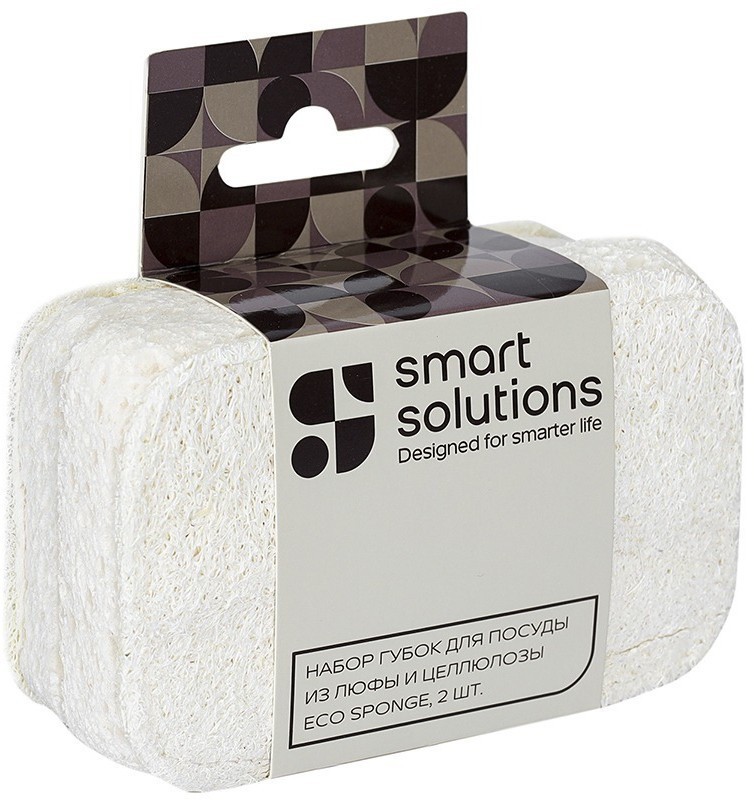 Набор губок для посуды из люфы и целлюлозы eco sponge, 2 шт. (77064)