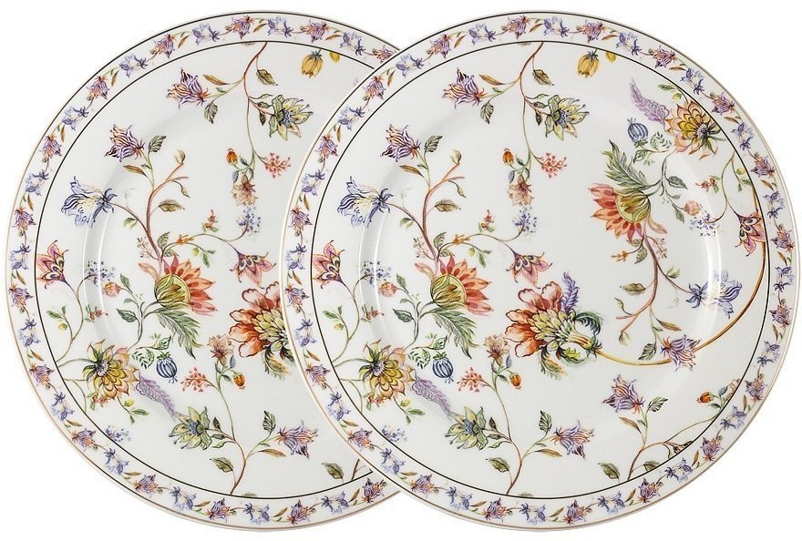 Набор обеденных тарелок Флора белый, 26,5 см, 2 шт - AL-1557W-DP-P4 Anna Lafarg Primavera