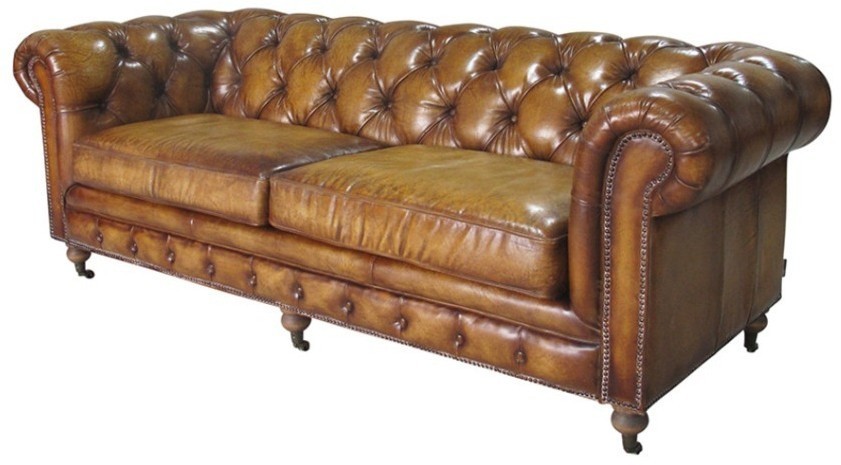 Диван 880A-3D/#B11, Кожа, Vintage cigar, ROOMERS FURNITURE