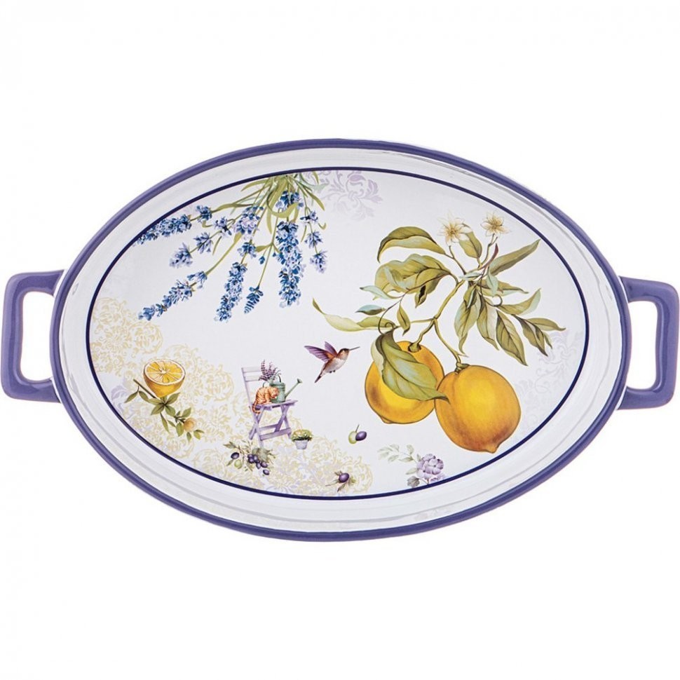 Блюдо овальное с ручками "прованс лимоны" 36,5*21*6 см Lefard (104-852)