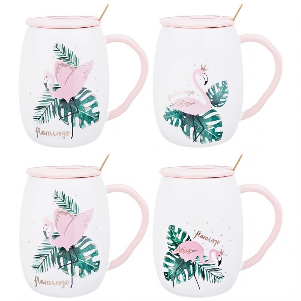 Кружка с крышкой и ложкой "flamingo" 460 мл Lefard (495-1046)