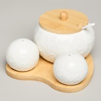 Набор для специй lefard &quot;meadow&quot; 3 пр. на дер.подставке 15,5*15,5*10 см (587-214)