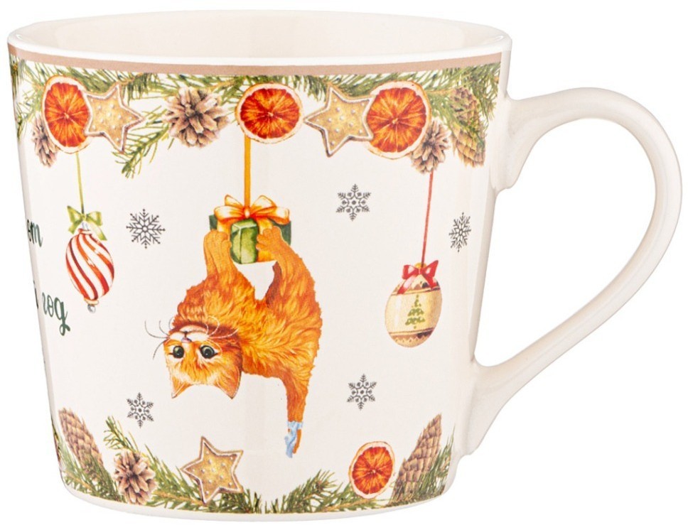 Кружка lefard "елка, кот и новый год" 400мл (260-994)