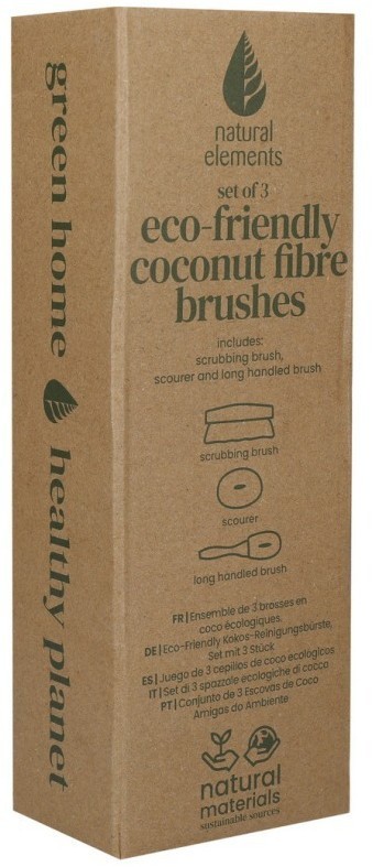 Набор из 3 экологически чистых щеток из кокосового волокна Natural Elements NEBRUSH3PC