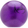 Мяч для художественной гимнастики AGB-303 15 см, фиолетовый, с насыщенными блестками (1530776)