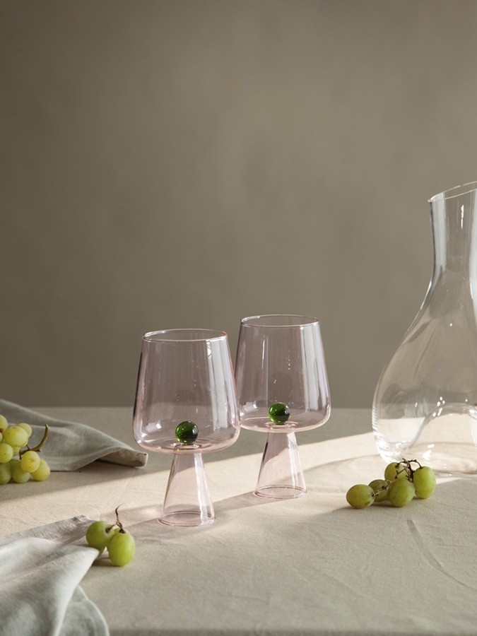 Набор бокалов для вина orb, 400 мл, розовый/зеленый, 2 шт. (78808)