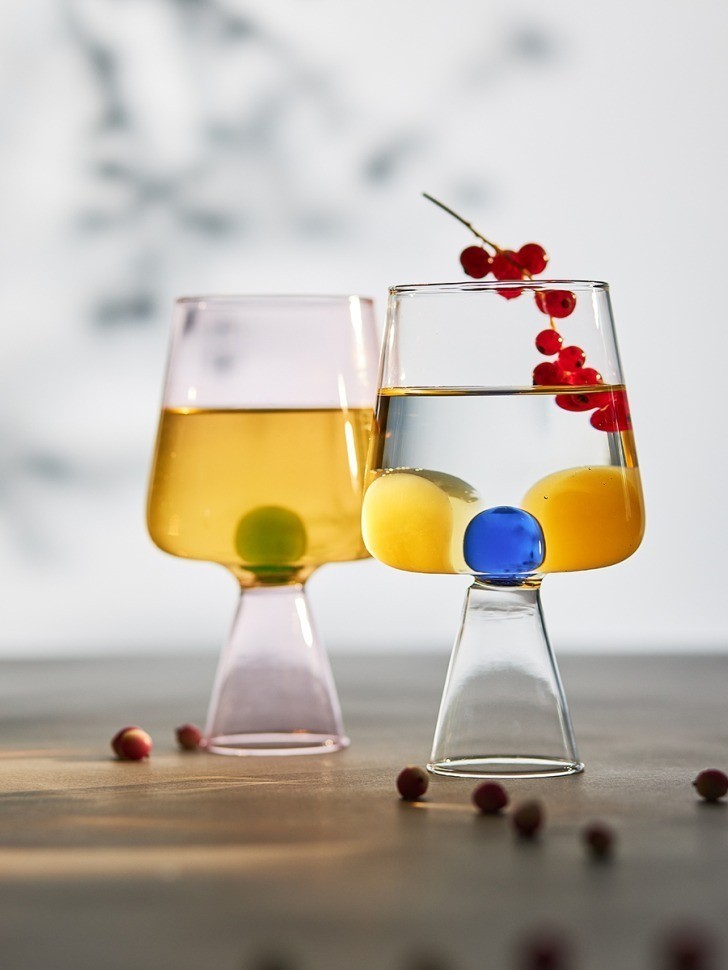 Набор бокалов для вина orb, 400 мл, розовый/зеленый, 2 шт. (78808)