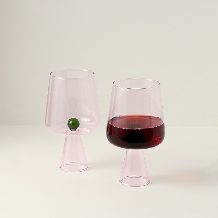 Набор бокалов для вина orb, 400 мл, розовый/зеленый, 2 шт. (78808)