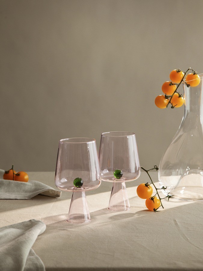 Набор бокалов для вина orb, 400 мл, розовый/зеленый, 2 шт. (78808)