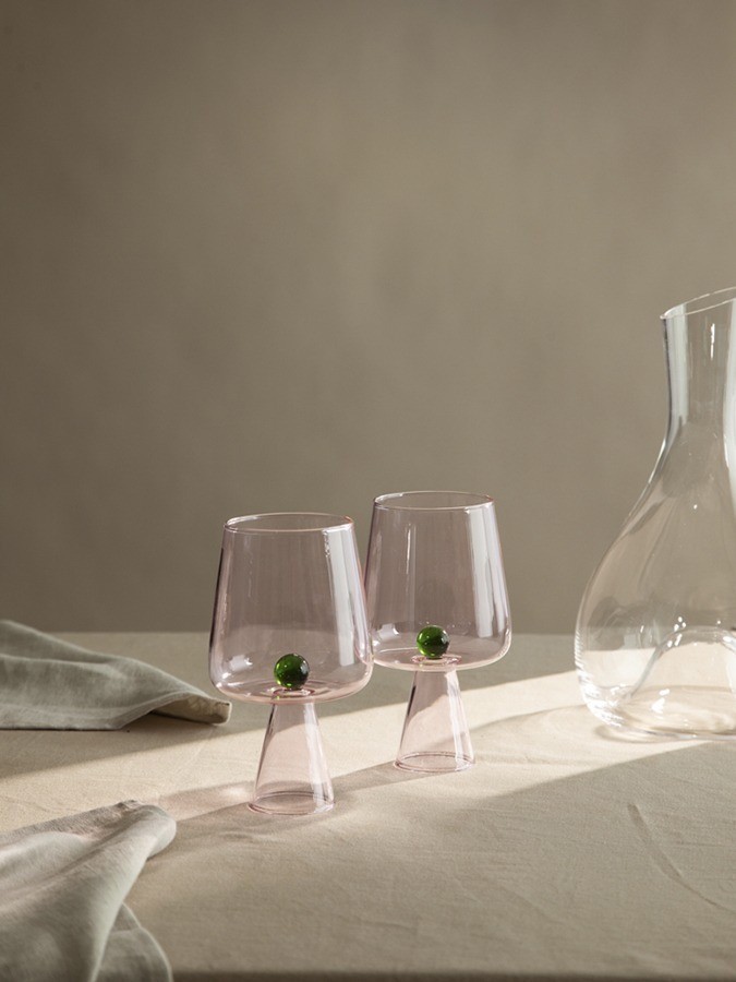 Набор бокалов для вина orb, 400 мл, розовый/зеленый, 2 шт. (78808)