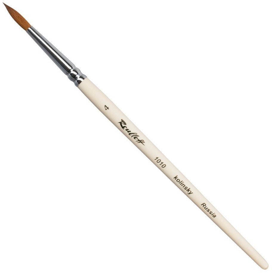 Кисть художественная Roubloff колонок, круглая, № 4, короткая ручка ЖК1-04,00Б (69358)