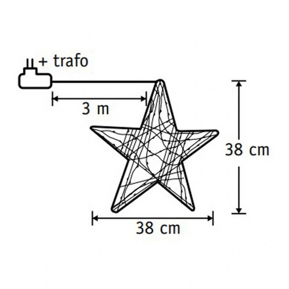 Звезда объемная подвесная 60 ламп 38*4*38 см белый свет (84101)