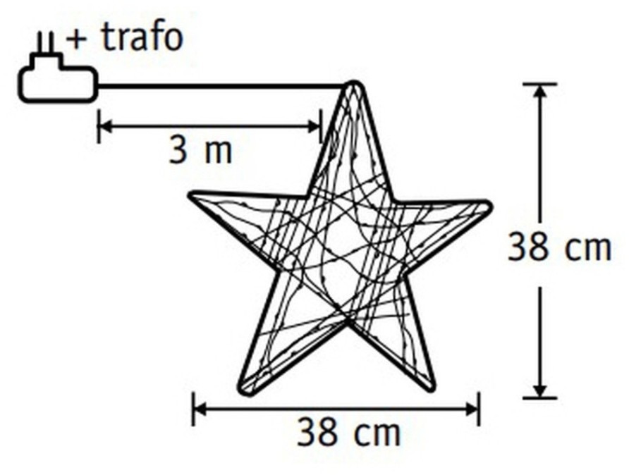 Звезда объемная подвесная 60 ламп 38*4*38 см белый свет (84101)