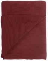 Плед вязаный из хлопка бордового цвета essential, 130х180 см (63267)
