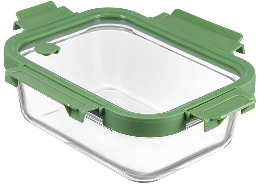 Контейнер для запекания и хранения прямоугольный с крышкой, 1 л, зеленый (75151)