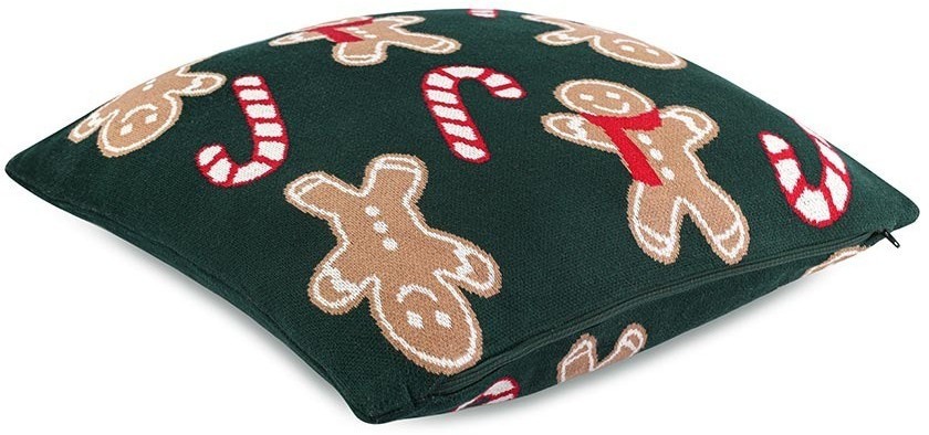 Подушка вязаная с новогодним рисунком gingerman из коллекции new year essential, 45x45 см (79350)