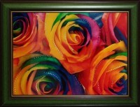 Картина Радужные розы 1 с кристаллами Swarovski (1861)