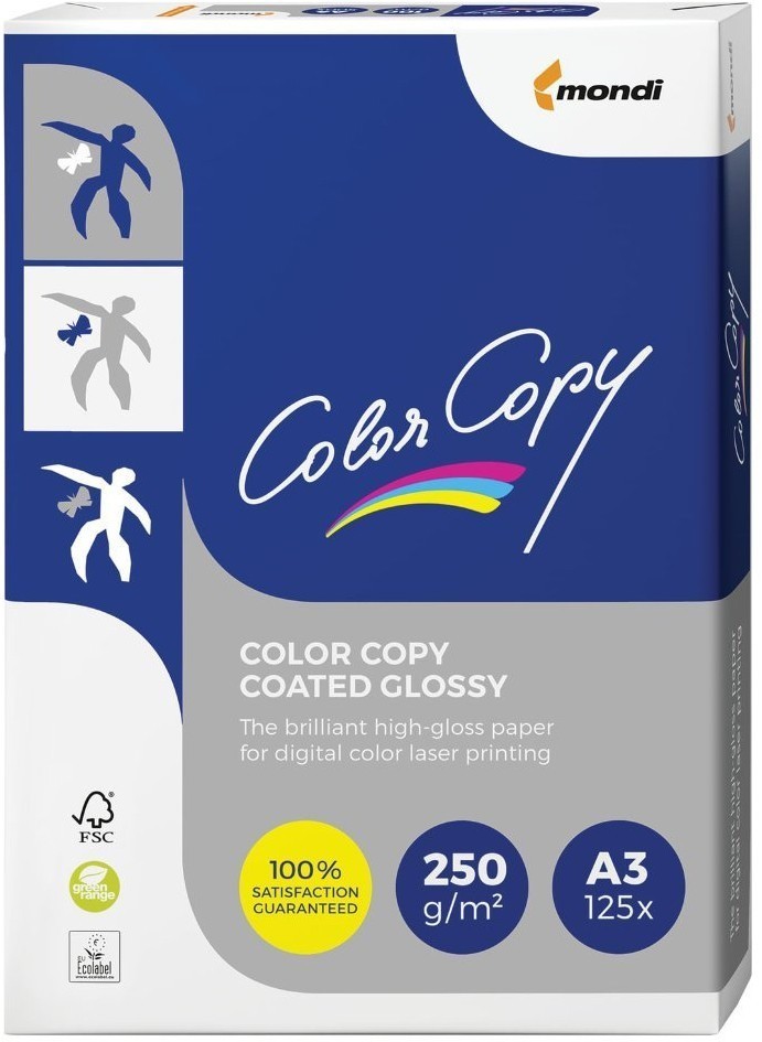 Бумага для цветной лазерной печати Color Copy Glossy А3, 250 г/м2, 125 листов, глянцевая (65331)