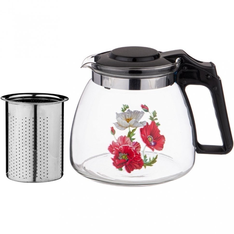 Заварочный чайник agness с фильтром "маки" 900 мл. Agness (885-073)