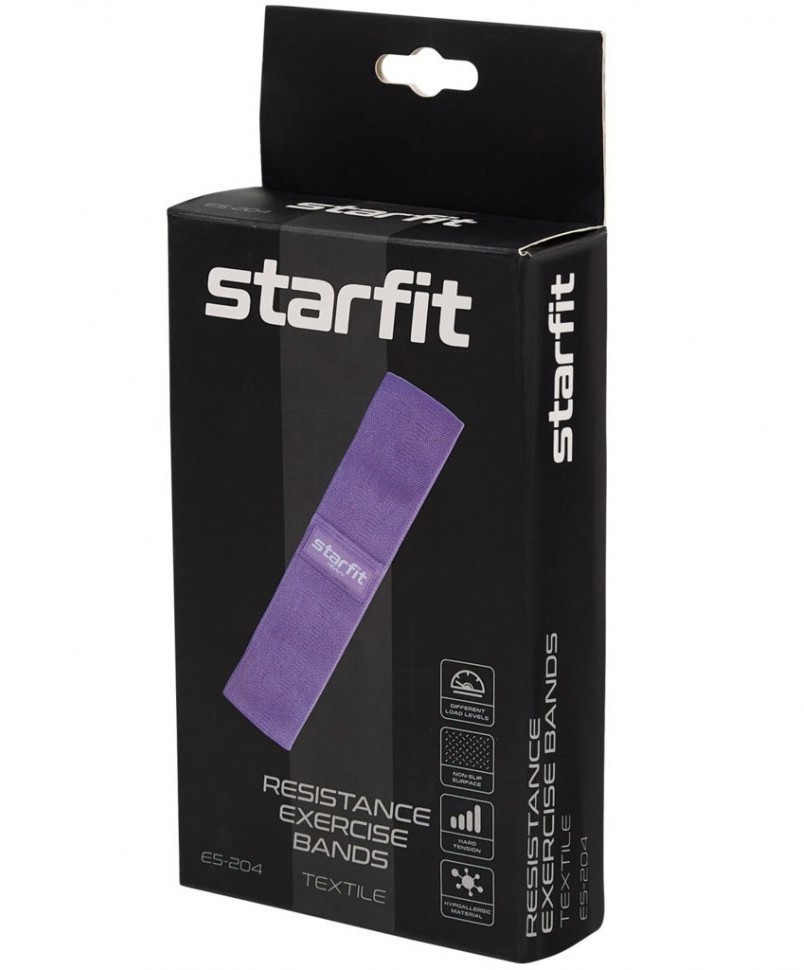 Мини-эспандер ES-204, высокая нагрузка, текстиль, фиолетовый пастель (2104264)