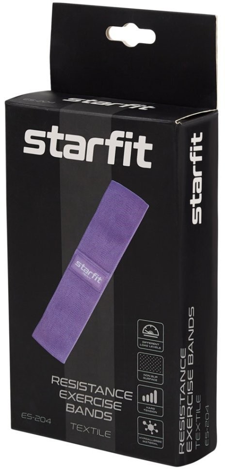 Мини-эспандер ES-204, высокая нагрузка, текстиль, фиолетовый пастель (2104264)